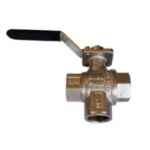 BALL VALVE 3-WAY BRASS (T-PORT) FEM/FEM 25NB (1)
