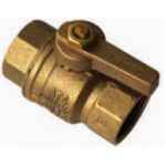 BALL VALVE BRASS (DR) C/W T-HANDLE FEM/FEM 20NB (3/4)