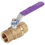 BALL VALVE BRASS (DR) C/W LILAC-HANDLE FEM/FEM 50NB (2)
