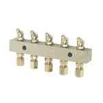 HEADER BLOCK ONLY 5 OUTLET C/W 6MM FITTINGS & GREASE NIPPLES