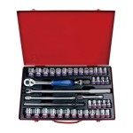 SOCKET STD & RATCHET SET 1/2DR AF/METRIC 12PT 5/16-1.1/4 10-32MM 42 PCE 4042CR08