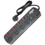 POWERBOARD 4 OUTLET SURGE PROTECTION WITH 4 USB OUTLETS BLACK
