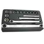 SOCKET & SPANNER SET 3/8DR 16PC E TORX