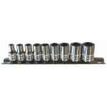 SOCKET 1/4 DRIVE (RAIL) 9PCE SAE (6PT) - AUSTECH