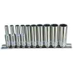 SOCKET 1/4 DRIVE (RAIL) 10PCE METRIC DEEP (6PT) - AUSTECH