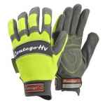 GLOVES CONTEGO HI-VIZ SYNTHETIC LEATHER SMALL