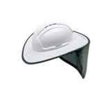 SNAP BRIM WHITE WITH GREEN NECK FLAP TO SUIT STD HARD HAT