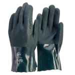GLOVES FRONTIER PVC GREEN 27CM DOUBLE DIP L