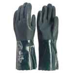 GLOVES FRONTIER PVC GREEN 35CM DOUBLE DIP L