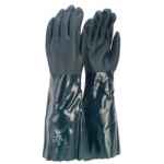 GLOVES FRONTIER PVC GREEN 45CM DOUBLE DIP L