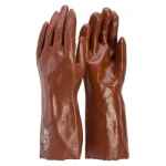 GLOVES FRONTIER PVC RED 35CM SINGLE DIP L