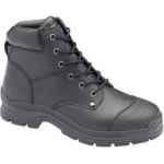 SAFETY BOOTS BLACK STEEL TOE SCRATCHGUARD TOE SLIP RESISTANT LACE UP STYLE 313 SZ 8.5 BLUNDSTONE