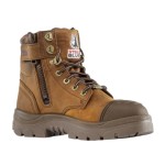 BOOT LADIES ARGYLE SZ 9.5 STEEL TOE SCUFF CAP ZIP BROWN 512739