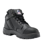 BOOT PARKES SZ 14 STEEL TOE TPU SOLE SCUFF CAP ZIP BLACK 812675