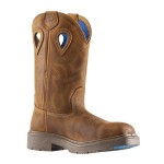 BOOT BLUE HEELER SZ 12 SQUARE STEEL TOE TPU SOLE PULL ON BROWN 813945