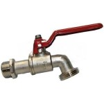 BALL VALVE BIBCOCK 15MM BSP WITH HOSE CONNECTION 20MM BSP