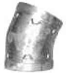 GROOVED END 22.5DEG ELBOW GALVANISED 150NB