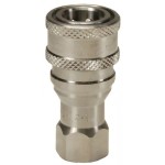 DQC H-SERIES ISO-B IND INTERCHANGE POPPET VALVE FEM COUPLER 4HBF4-SS