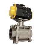 BALL VALVE S/S PNEUMATIC ACTUATOR 3 PC LOCKING SPRING RETURN 40MM BSP