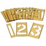 STENCIL SET INTERLOCKING BRASS 75MM NUMBERS 0-9  SET 13700075 DYMARK
