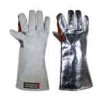 GLOVES ALUMINISED PREOX LEATHER PLAM WOOL LINED