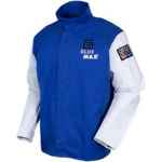 WELDING JACKET PROBAN BLUE MAX LEATHER SLEEVES LARGE