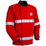 WELDING JACKET LEATHER WITH REFLECTIVE TRIM BIG RED 6XL
