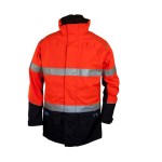 JACKET WET WEATHER ARCSAFE Z59 ORANGE/NAVY HI-VIS WITH REF TAPE 2XL LARGE ZETEL