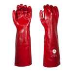 GLOVES CHEM-VEX RED PVC GAUNTLET 45CM LONG SIZE 10