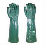 GLOVES CHEM-VEX GREEN PVC GAUNTLET 45CM LONG SIZE 10