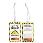 SAFETY TAG CAUTION OUT OF SERVICE W/PROOF 75MM X 125MM STC12575 PACK 100