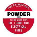 SIGN THIS EXTINGUISHER POWDER B(E) POLY 200MM DIAMETER