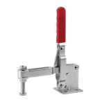 TOGGLE CLAMP VERTICAL FLANGED BASE STRAIGHT HANDLE 450KG CAP 128MM REACH ITM
