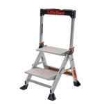 SAFETY STEP 2 STEP JUMBO ALUMINIUM WITH SAFETY RAIL 0.45M 150KG