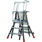 LADDER ENCLOSED PLATFORM ADJUSTABLE CAGE FIBREGLASS 0.9-1.5M 150KG