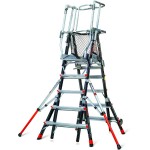 LADDER ENCLOSED PLATFORM ADJUSTABLE CAGE FIBREGLASS 1.5-2.65M 150KG