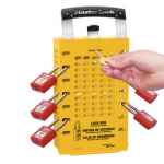 PORTABLE LOCK BOX YELLOW WALL MOUNTED