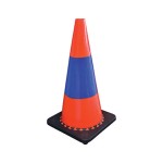 SAFETY / TRAFFIC CONE ORANGE 700MM REFLECTIVE TAPE BLACK RUBBER BASE