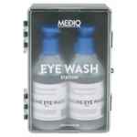 EYEWASH STATION ENCLOSED PLASTIC CABINET TRANSLUCENT/GREEN MEDIQ