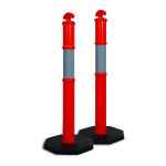 BOLLARD T-TOP REFLECTIVE & 8KG RUBBER BASE 1.2M