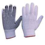 GLOVES COTTON KNITTED POLY/COTTON WITH PVC DOTS LADIES