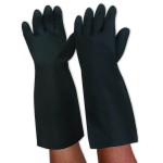 GLOVES CHEMICAL RES BLK KNIGHT LATEX GAUNTLET LENGTH 45CM MED