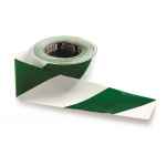 BARRICADE / BARRIER TAPE GREEN / WHITE 100M X 75MM