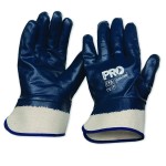 GLOVES SYN NITRILE SUPERGUARD BLU FULLY DIPPED WITH SAFETY CUFF SZE 10