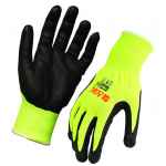 GLOVES ARAX GOLD NITRILE SAND DIP ON HI-VIS YELLOW LINER CUT D SIZE 10
