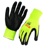 GLOVES ARAX GOLD NITRILE SAND DIP ON HI-VIS YELLOW LINER CUT D SIZE 8