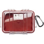 PELICAN No. 1020 MICRO CASE - CLEAR WITH RED