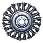 BRUSH WHEEL WIRE TWIST KNOT S/STEEL 100MM X1 ROW M10-1.5 26G FLEXOVIT