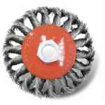 BRUSH WHEEL BEVEL TWIST KNOT S/STEEL 115MM X1 ROW M14X2.0 26G FLEXOVIT