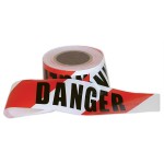 BARRICADE / BARRIER TAPE DANGER RED/WHITE 75MM X 100M
